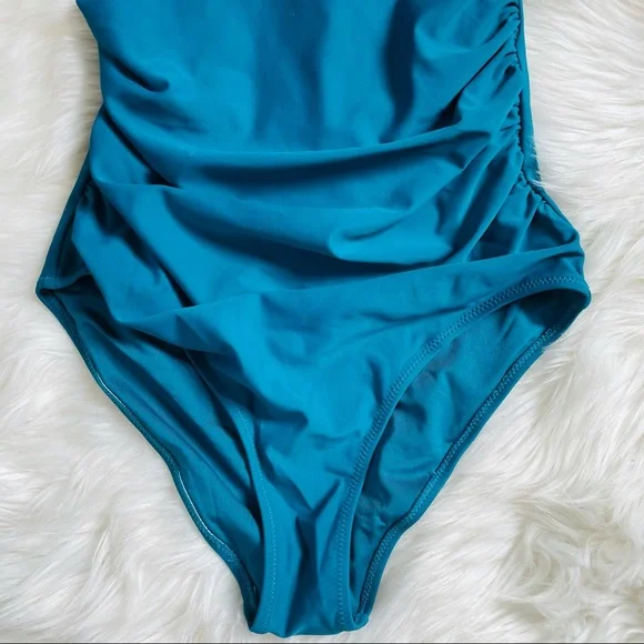 CUPSHE NWT Halter Lace-Up Back One Piece Swimsuit - Picture 6 of 13